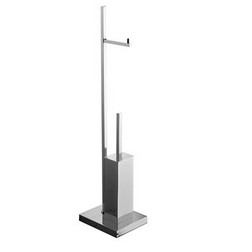 Стойка для ванной Surya Metall 9619B/MB с бумагодержателем, цвет черный матовый - изображение 1
