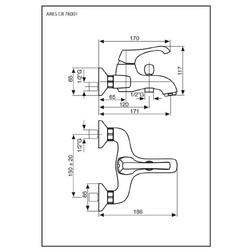 Emmevi Ares 76001B/BR Смеситель для ванны - цвет бронза - изображение 2