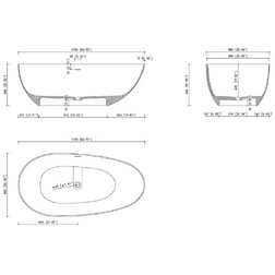 Ванна Uni-Flow OVA FS302 170х85 см Matt White отдельностоящая - изображение 5