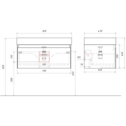 Тумба с раковиной Aqwella Geometria 81 см Морская Дюна GE01081MD - изображение 6