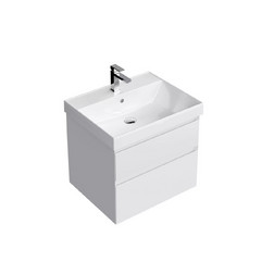 Тумба с раковиной Kerama Marazzi CUB.60.2\WHT.M Cubo 60 см - цвет мальва матовая - изображение 1