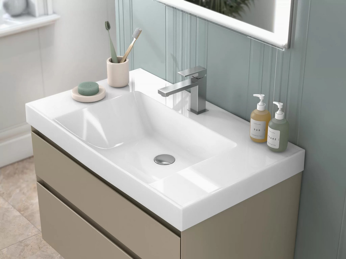 Столешница Kerama Marazzi MA.1.1.SG519920R\90 Magica для раковины Риккарди 90 см - серый матовый