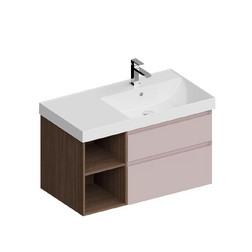 Тумба с раковиной Kerama Marazzi CU.90Rh\MAL Cubo 90 см (чаша справа) - цвет мальва матовая - изображение 1
