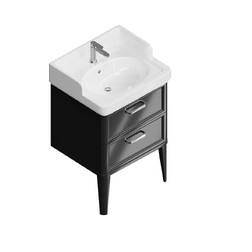 Тумба с раковиной Kerama Marazzi PO.M.60.2\BLK Pompei 60 см, 2 ящика - черная - изображение 1