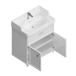 Тумба с раковиной Kerama Marazzi PO.M.80.1\WHT Pompei 80 см - белая, с ящиком - изображение 3