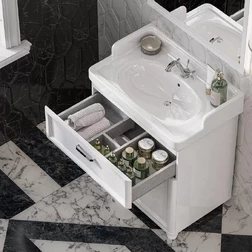 Тумба с раковиной Kerama Marazzi PO.M.80.3\WHT Pompei 80 см - 3 ящика белая - изображение 6
