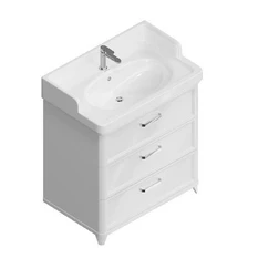 Тумба с раковиной Kerama Marazzi PO.M.80.3\WHT Pompei 80 см - 3 ящика белая - изображение 1
