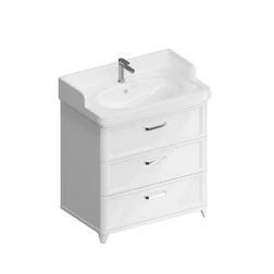 Тумба с раковиной Kerama Marazzi PO.M.80.3\WHT Pompei 80 см - 3 ящика белая - изображение 4