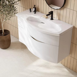 Тумба с раковиной Kerama Marazzi Riva RV.100Rh\WHT.M — 100 см, белая (правая чаша) - изображение 5