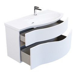 Тумба с раковиной Kerama Marazzi Riva RV.100Rh\WHT.M — 100 см, белая (правая чаша) - изображение 2
