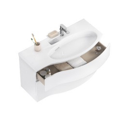 Тумба с раковиной Kerama Marazzi Riva RV.100Rh\WHT.M — 100 см, белая (правая чаша) - изображение 4