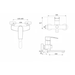 Смеситель для ванны Ganzer GZ02041 с длинным изливом хром - изображение 2
