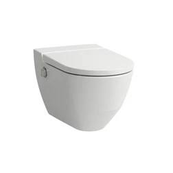 Унитаз с функцией биде Laufen Cleanet Navia 8.2060.1.400.000.1 - подвесной безободковый в комплекте с сиденьем - изображение 5