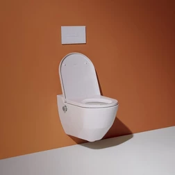 Унитаз с функцией биде Laufen Cleanet Navia 8.2060.1.400.000.1 - подвесной безободковый в комплекте с сиденьем - изображение 6