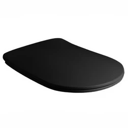 Сиденье Kerasan Tribeca 519131 - для унитаза микролифт, Slim тонкое черное матовое - изображение 1