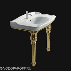Раковина для ванной на 100 см galassia Ethos 8408MOR с керамическими ногами 8409OR (цвет золото) - изображение 1