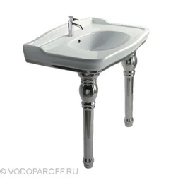 Раковина для ванной на 100 см galassia Ethos 8408MPL с керамическими ногами 8409PL (цвет платина) - изображение 2