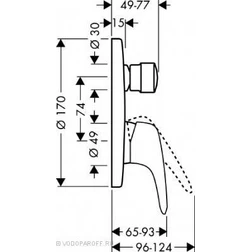 смеситель для ванны hansgrohe Metris E 31475000 - изображение 2
