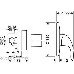 смеситель hansgrohe Focus E для душа 31766000 - изображение 2