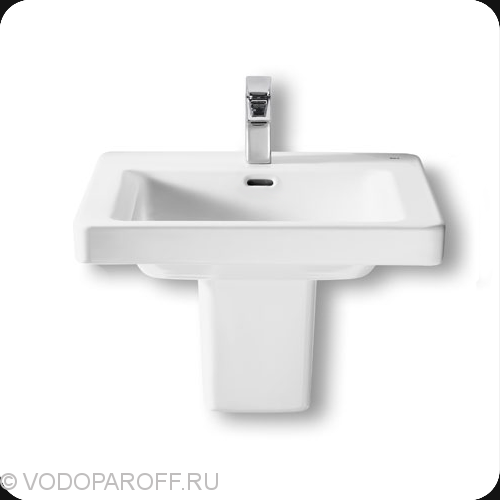 Раковина для ванной Roca Khroma 327651000 с подвесной полуколонной 337652000