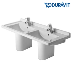 Раковина двойная на 130 см DURAVIT Starck 3 033213 с подвесной полуколонной 086515 - изображение 1