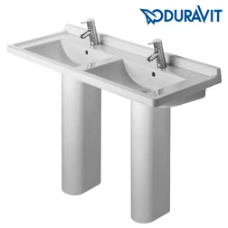 Раковина двойная на 130 см DURAVIT Starck 3 033213 с напольной колонной 086516 - изображение 1