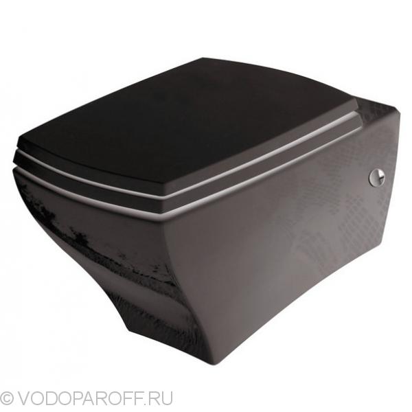 Унитаз напольный приставной JAZZ ArtCeram JZV 002 Черный + сидение и крышка JZ07 Черная