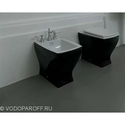 Унитаз приставной JAZZ ArtCeram JZV 002 Черный снаружи белый внутри + сидение и крышка JZ06 Белая - изображение 4