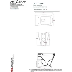 Унитаз приставной JAZZ ArtCeram JZV 002 Черный снаружи белый внутри + сидение и крышка JZ06 Белая - изображение 3