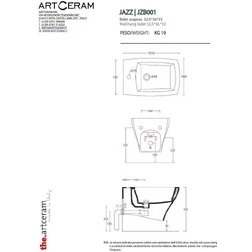 Биде подвесное JAZZ ArtCeram JZB 001 Белое на 1 отверстие - изображение 5
