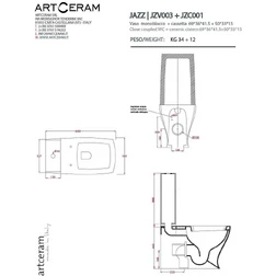 Унитаз моноблок с бачком\установка напольная JAZZ ArtCeram JZV003 Черного цвета - изображение 2
