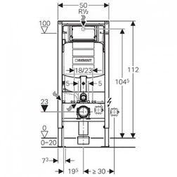 Geberit Duofix монтажный элемент для подвесного унитаза, H112, для клавиш Sigma, 12 см, фронтальное управление (UP320) - изображение 3