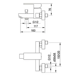 Смеситель для ванны однорычажный Raiber Grats/R18 R1801 - изображение 2