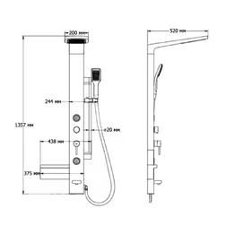 Душевая панель гидромассажная Gllon SL2102W-1-S - изображение 2
