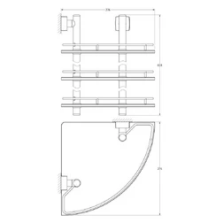 Полка угловая 3-х ярусная 28 cm, FBS ESP 073 хром - изображение 2