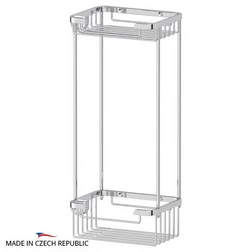 Полочка-решетка с крючками 2-х ярусная 13/13 cm (хром) (FBS) - изображение 1