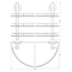 Полка 3-х ярусная 40 cm матовое стекло - изображение 2