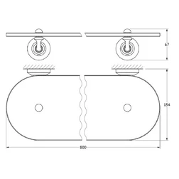Полка с держателями 80 cm (стекло; хром/золото) (3SC) - изображение 2