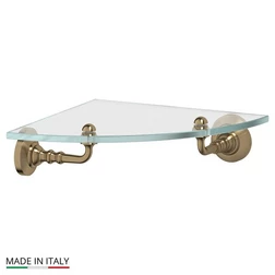 Полка для душа угловая с держателями 3SC Stilmar STI 518 22 cm, стекло; античная бронза - изображение 1