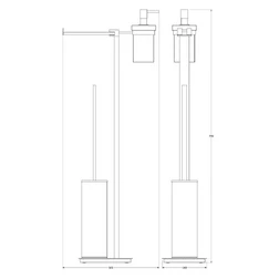 Стойка c 3-мя аксессуарами для туалета с биде 80 cm (стекло; хром) (LINEAG) - изображение 2
