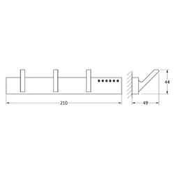 Планка с 3-мя крючками 21 cm (хром - стразы) (LINEAG) - изображение 2