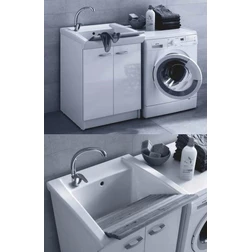 Раковина хозяйственная Hatria Fifty 60х51 (YXMA) с тумбой - изображение 1