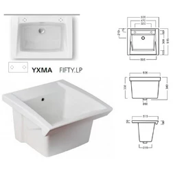Раковина хозяйственная Hatria Fifty 60х51 (YXMA) с тумбой - изображение 6