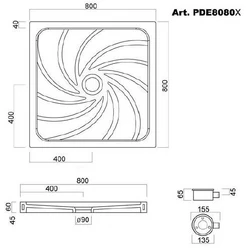 Душевой поддон Cielo Ely 80x80 PDE8080 - изображение 2