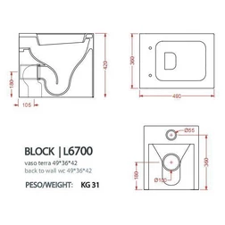 Приставной унитаз ArtCeram Block BKV002 - изображение 8