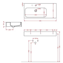 Раковина ArtCeram Block 90 см BKL002 - изображение 2