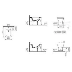 Биде напольное Vitra Serenada 4163B003 с/б отв - изображение 2