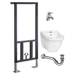 Комплект Биде подвесное Vitra S50 5324B003 + Система инсталляции для биде Vitra 780-5820 + Смеситель Hansgrohe Focus E2 31920000 для биде + Сифон - изображение 1