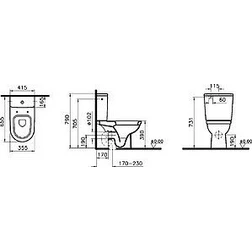 Унитаз-компакт VitrA Form 300 9729B003-1162 стандартное сиденье - изображение 4