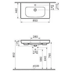 Раковина VitrA S20 5523B003-0001 85 см - изображение 4
